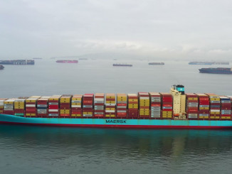 container ships backed up off Southern California