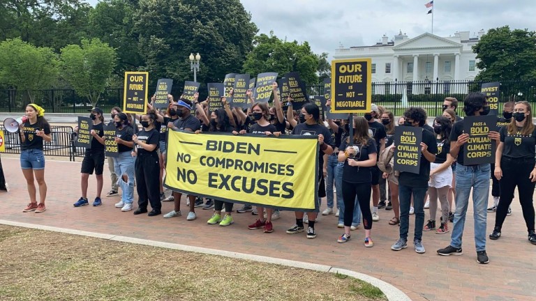 Protesters Fight Biden’s Watered-Down Climate Proposal