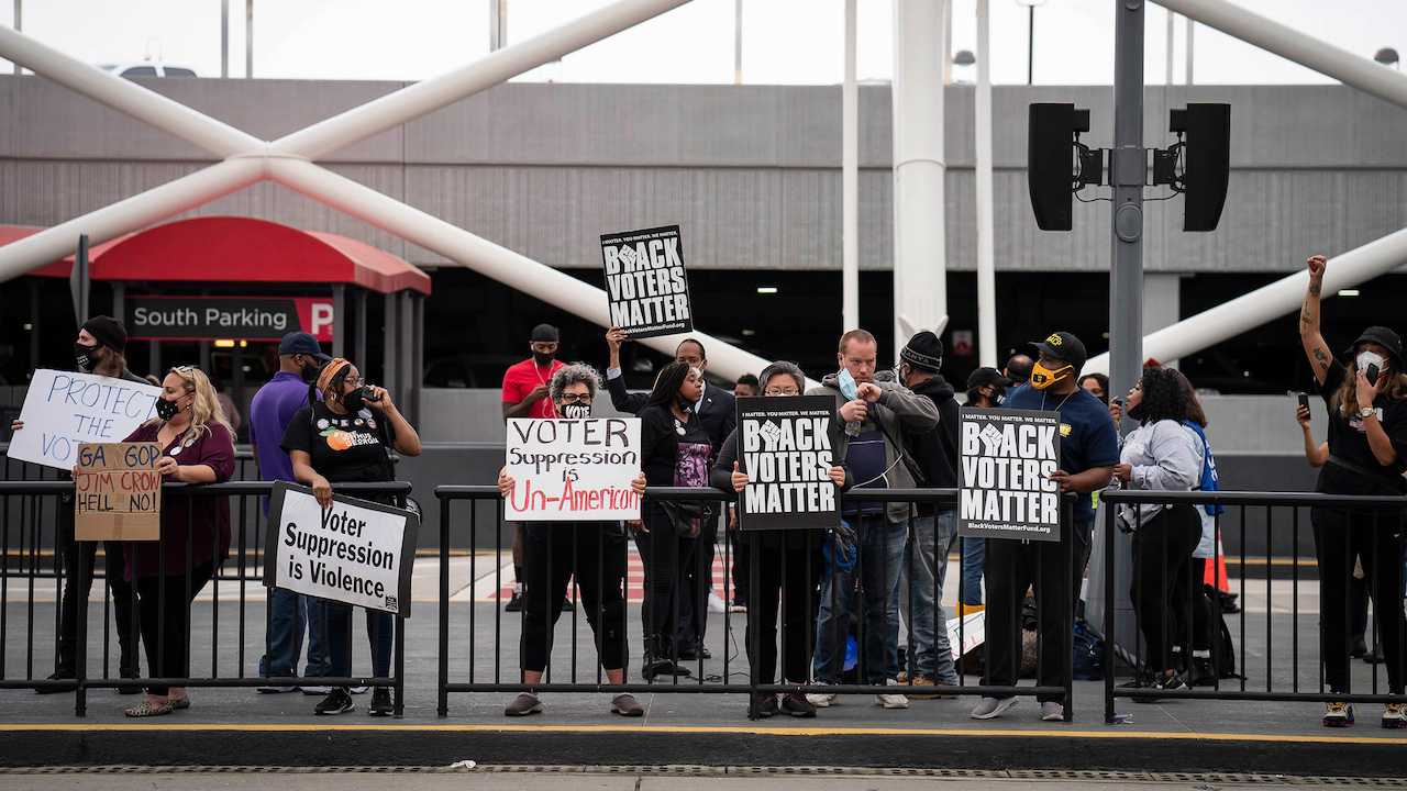 Voting-rights restriction protest
